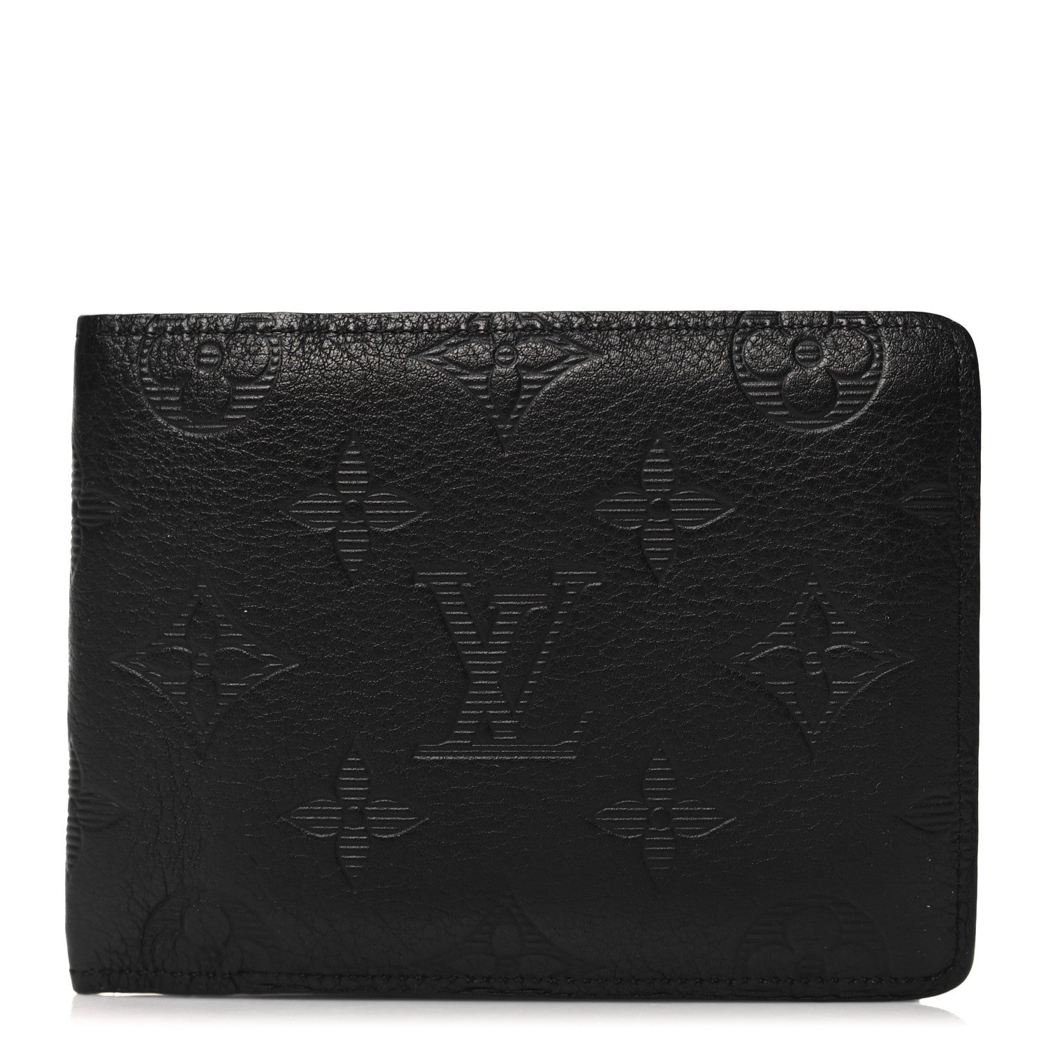 Louis Vuitton Calfskin Monogram Shadow Multiple Wallet Black 1 of 6