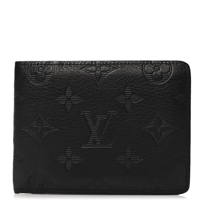 Louis Vuitton Calfskin Monogram Shadow Multiple Wallet Black 1 of 6