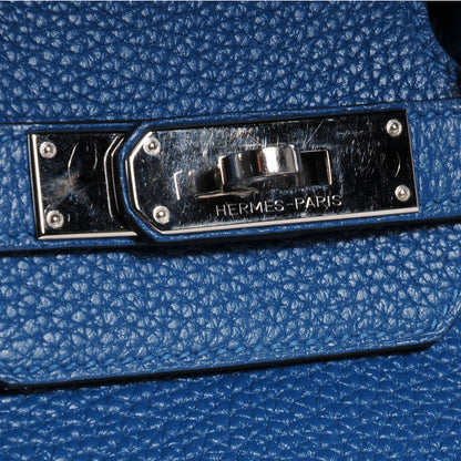 Hermes Taurillon Clemence Birkin 35 Bleu Thalassa 7 of 9