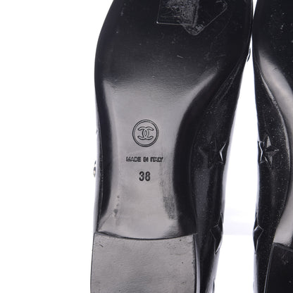 Chanel Patent Glitter Flats 38 Black 9 of 12