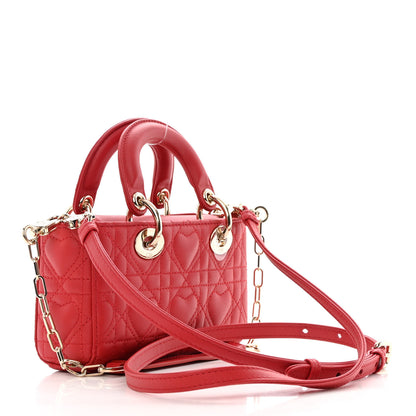 Christian Dior Lambskin Cannage Dioramour Micro Lady D-Joy Red 3 of 12