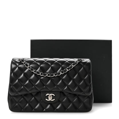 Chanel Lambskin Quilted Jumbo Double Flap Black 12 of 12