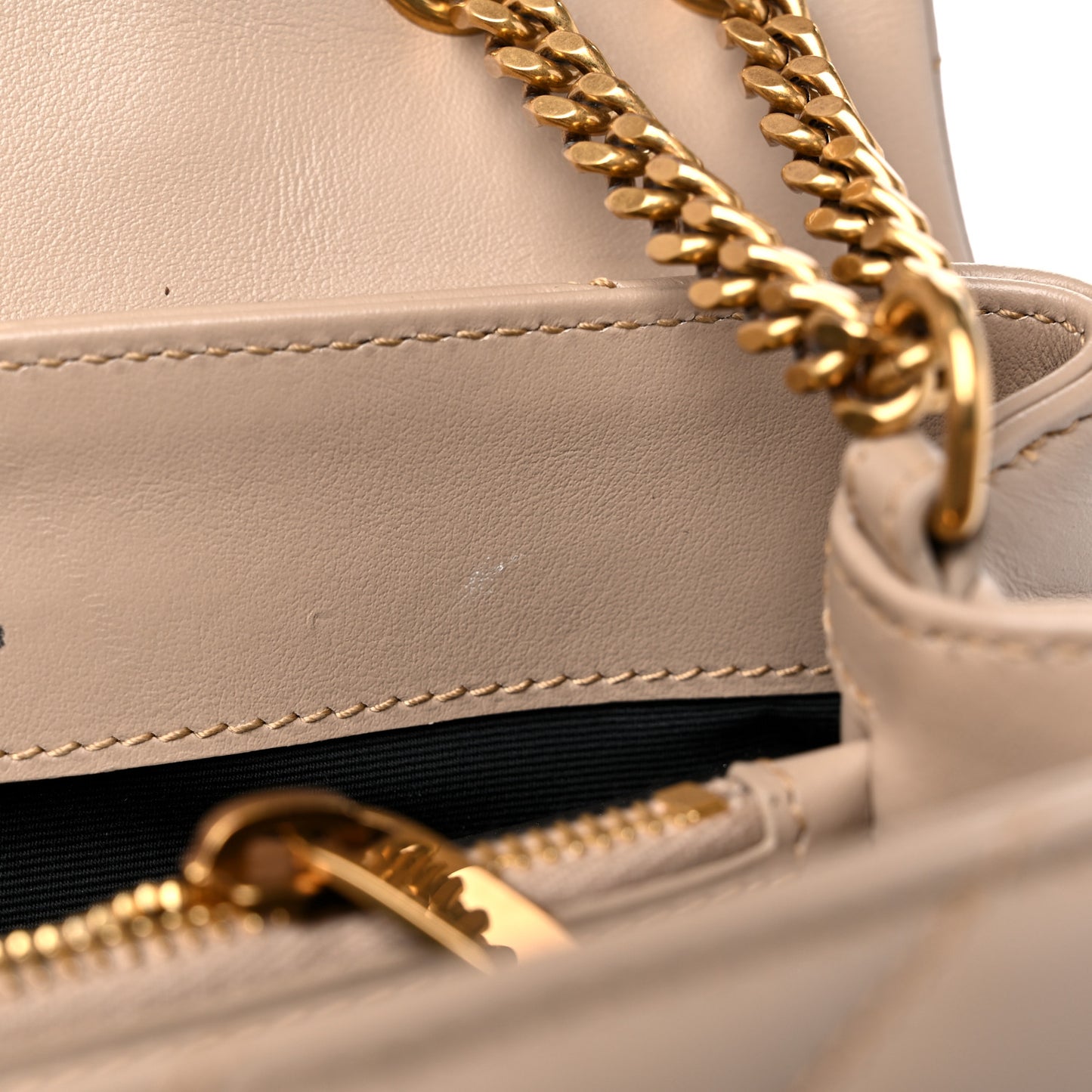 Calfskin Y Quilted Monogram Small Loulou Chain Satchel Dark Beige