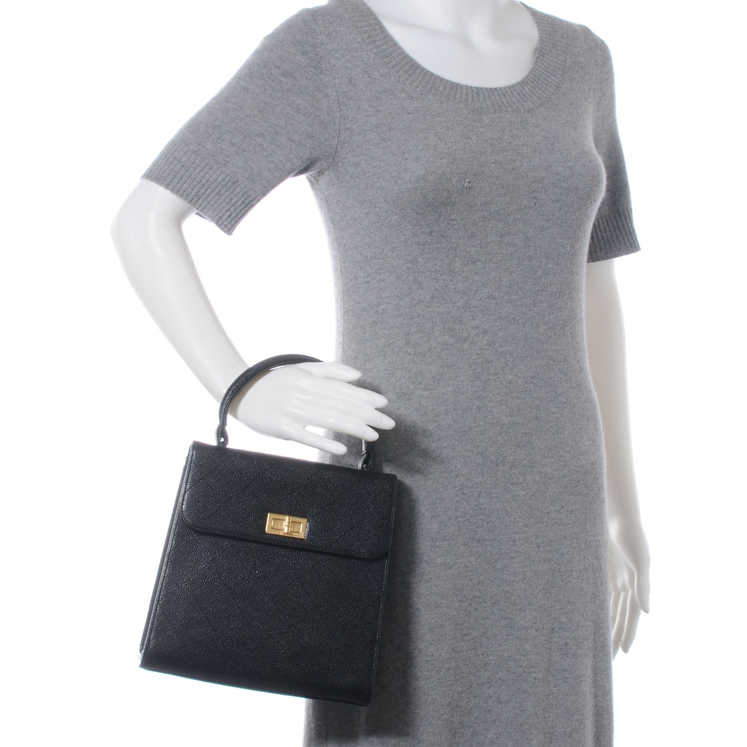 Chanel Caviar Mademoiselle Kelly Flap Bag Black 2 of 7