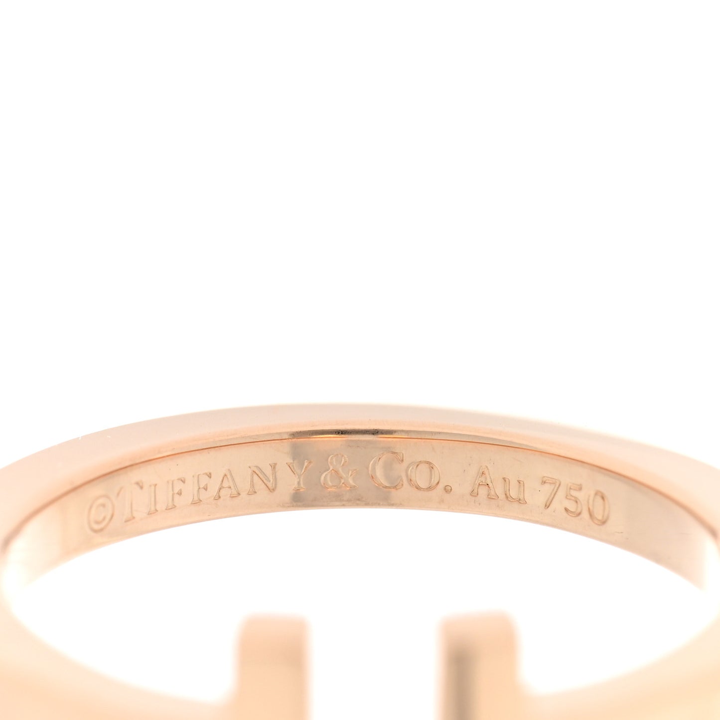 18K Rose Gold T Square Ring 59 8.75