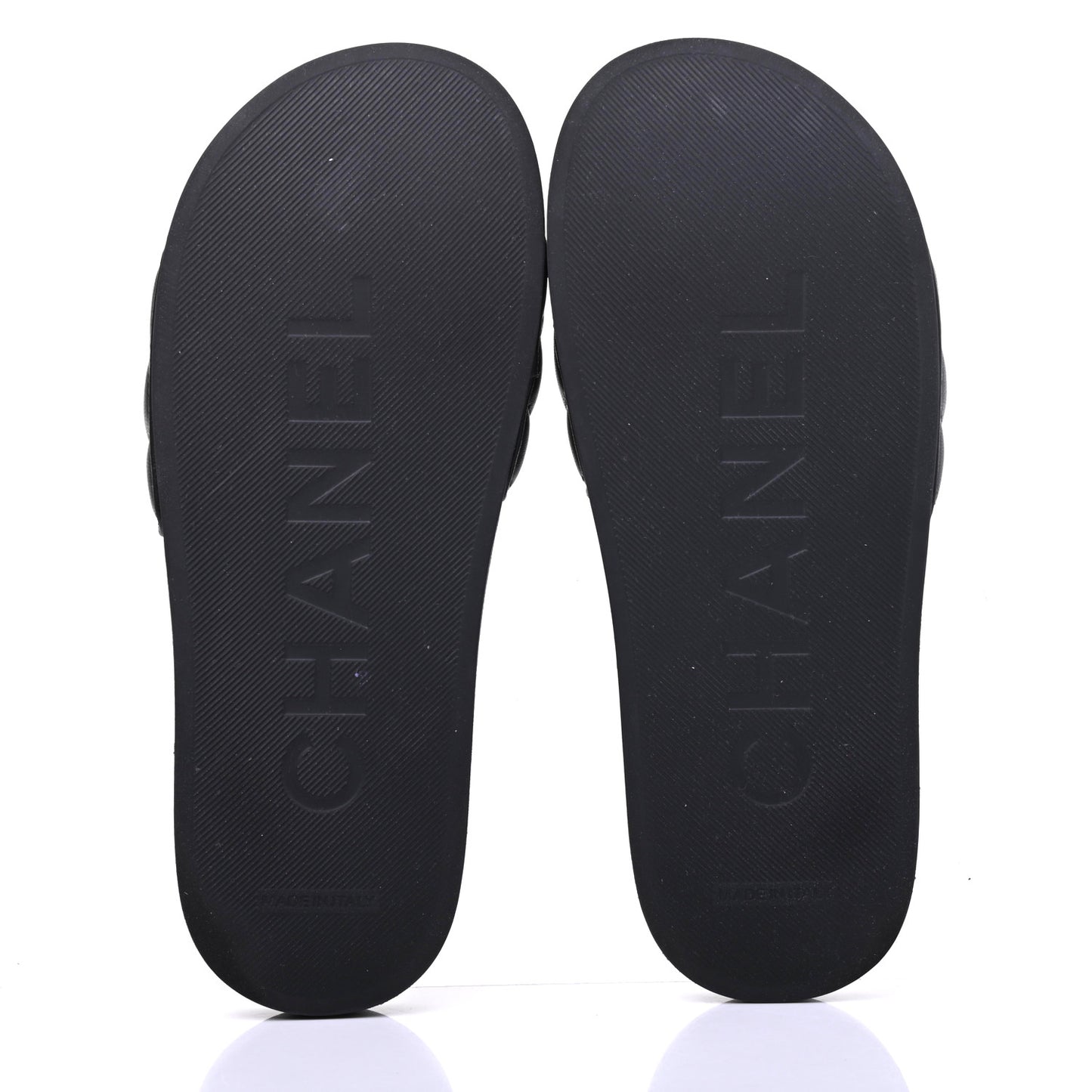 Lambskin Quilted CC Mules Sandals 36 Black