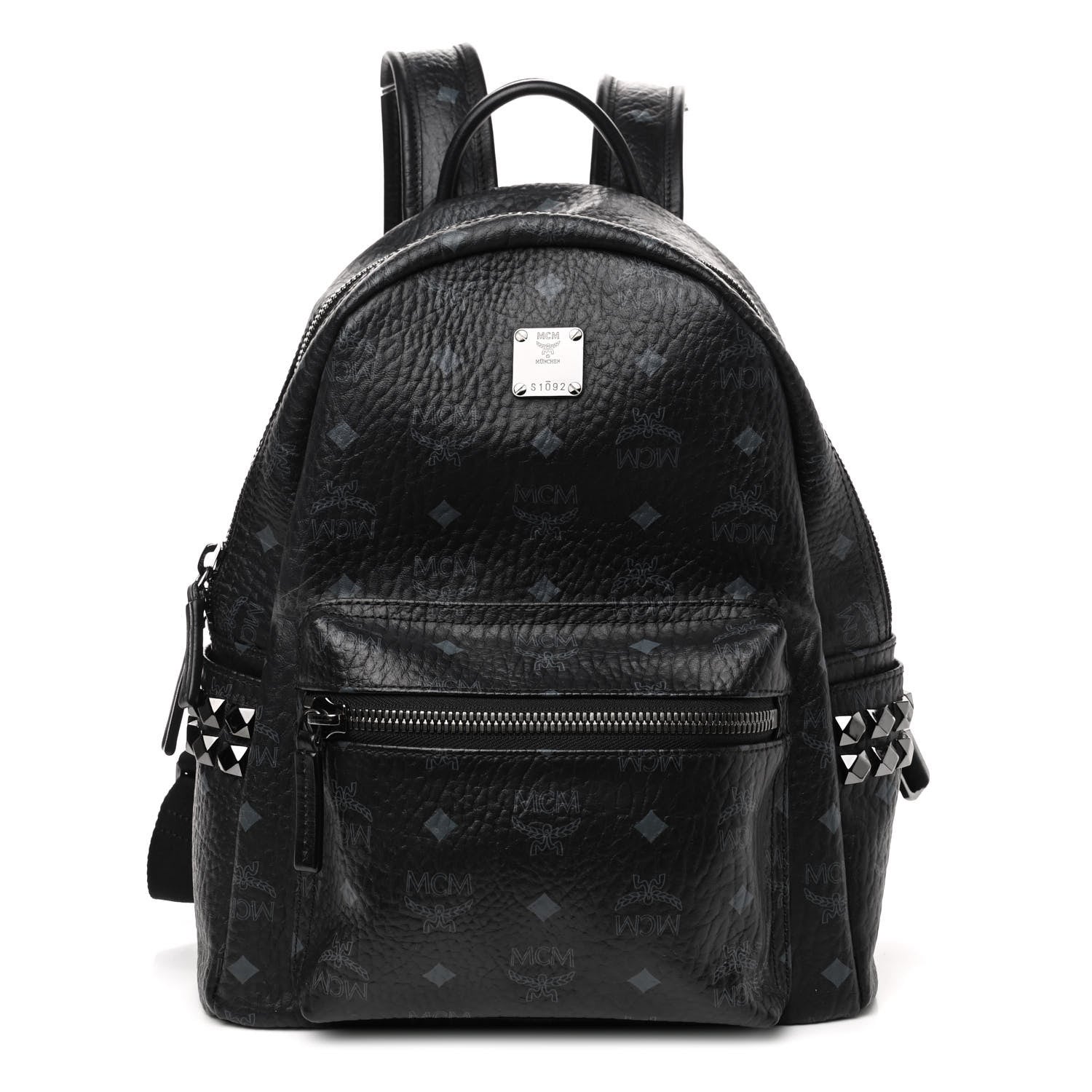 MCM Visetos Small Side Stud Stark Backpack Black 1 of 4