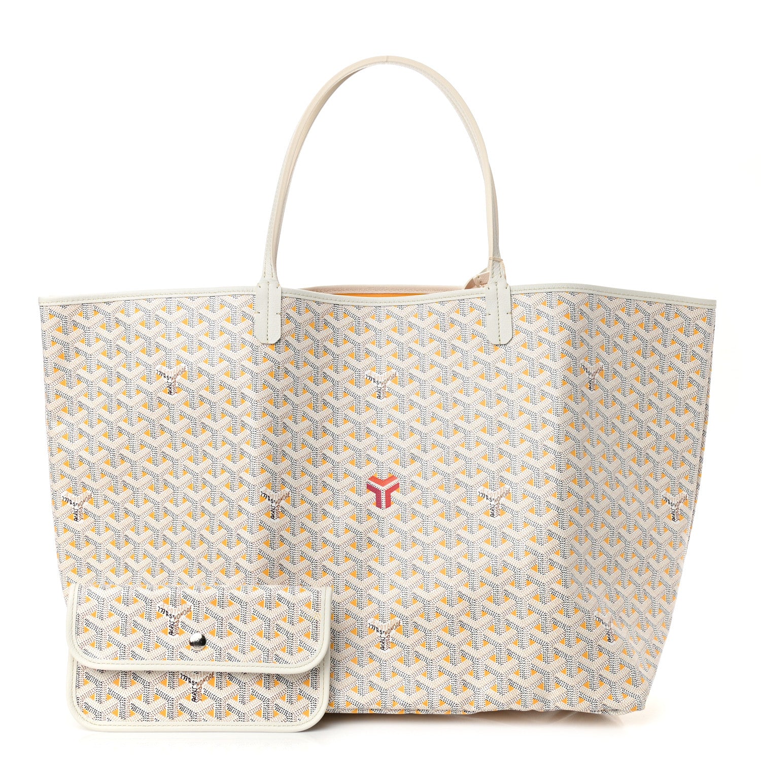 Goyard Goyardine Saint Louis Claire Voie GM White Orange 1 of 7