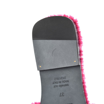 Hermes Woolskin Oran Sandals 37 Rose Fuchsia 8 of 12