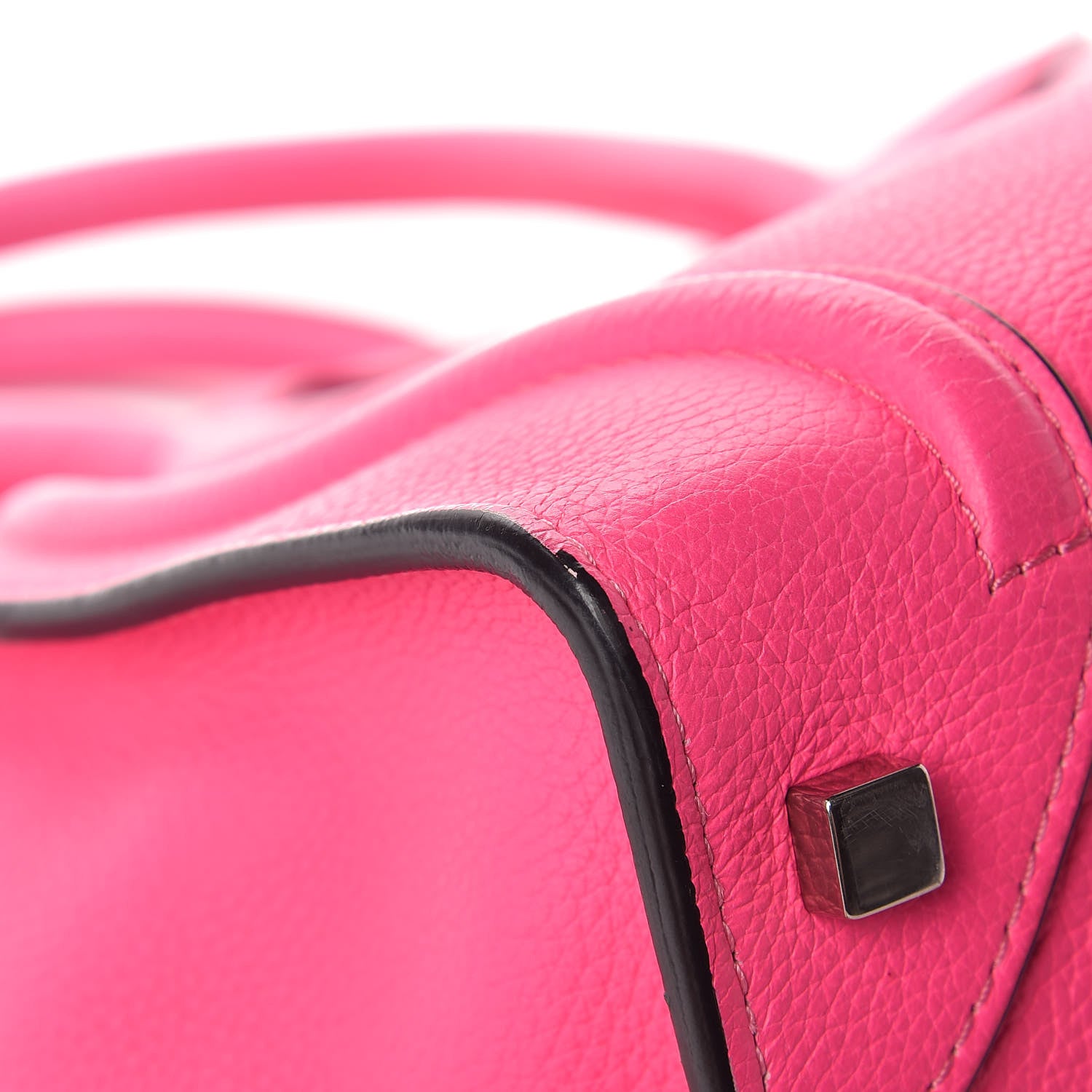 Celine Drummed Calfskin Mini Luggage Fluo Pink 13 of 13