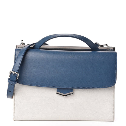 Fendi Vitello Elite Flamingo Colorblock Demi Jour Shoulder Bag Blue Grey 1 of 11