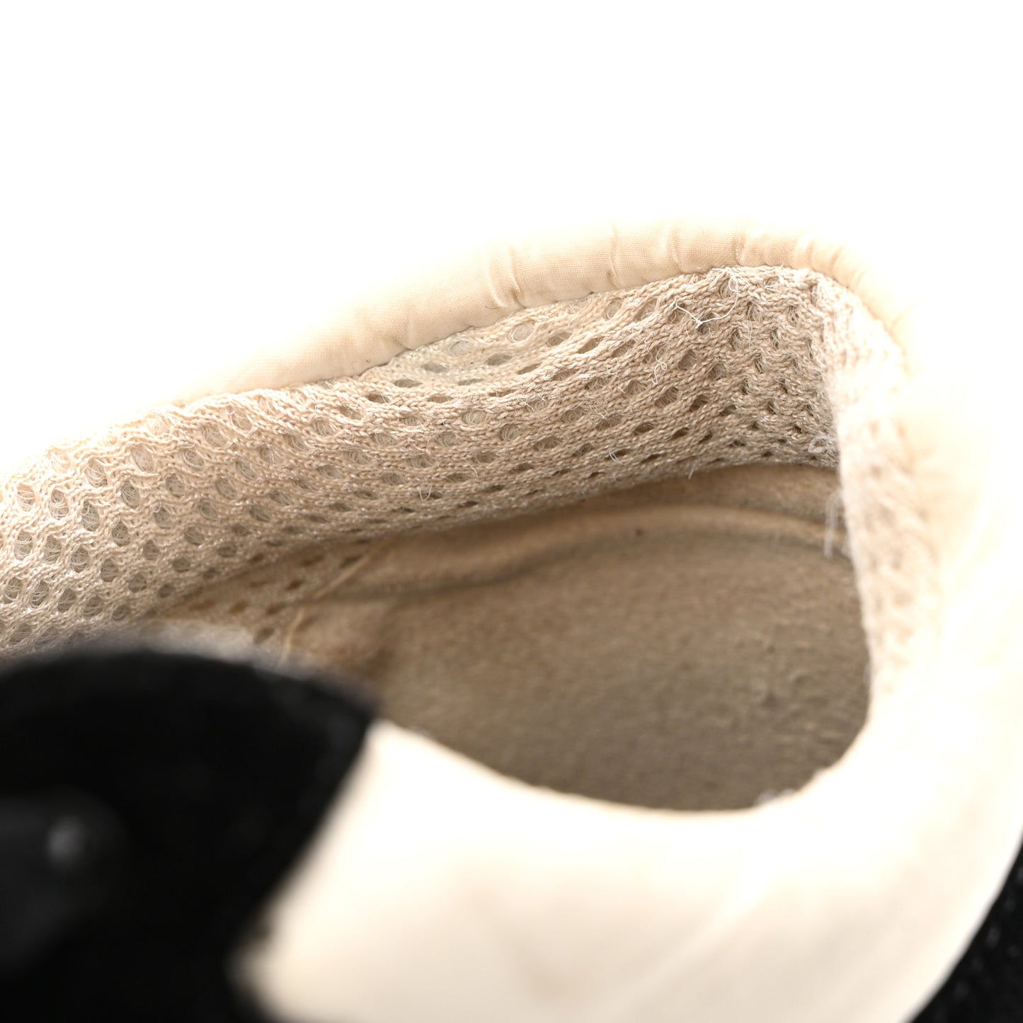 Mesh Suede Grained Calfskin Womens CC Sneakers 41 Black White