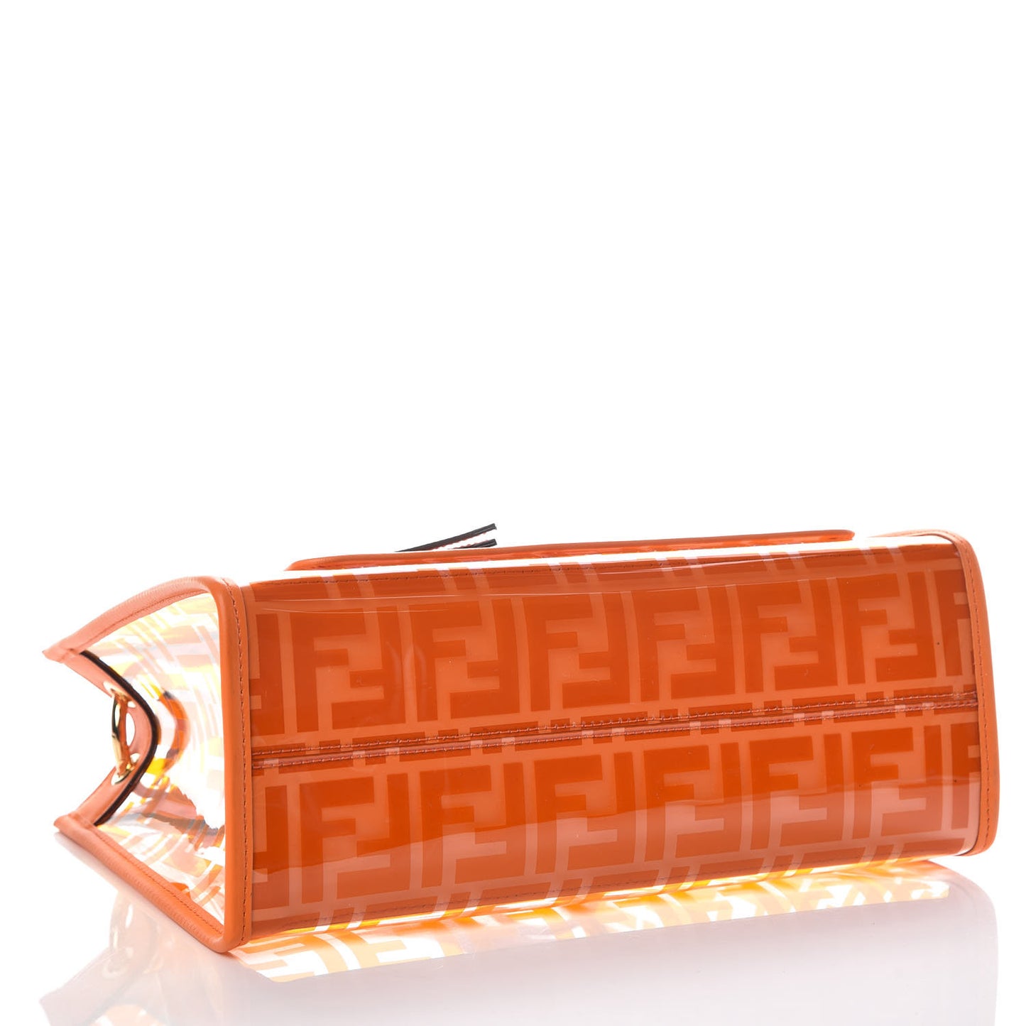 TPU FF Vitello Century Plexiglass Small Runaway Shopper Tote Aranciata