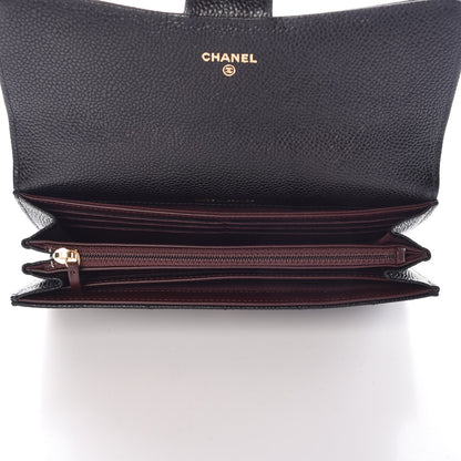 Chanel Caviar Quilted Large Gusset Flap Wallet Black 8 of 9