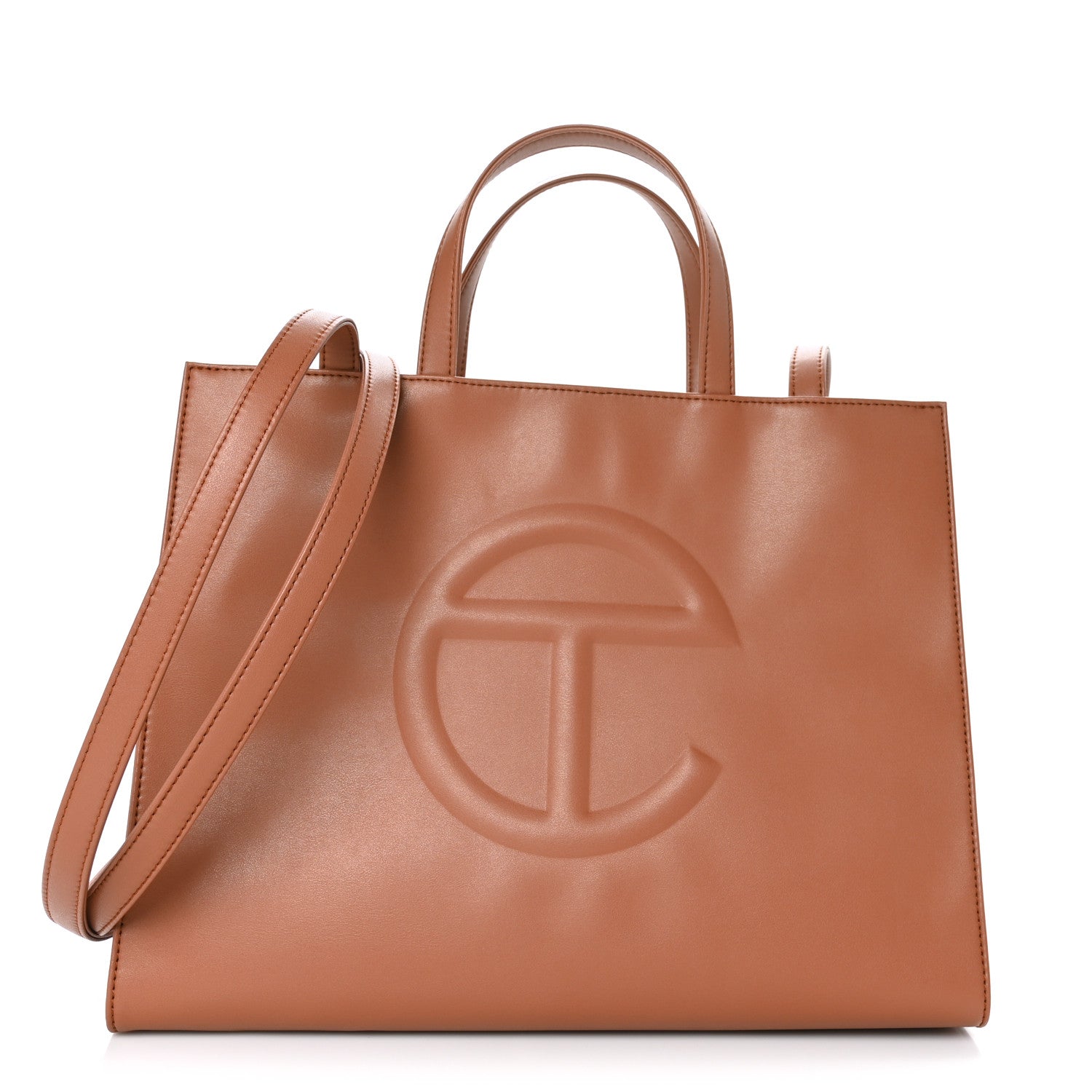 Telfar Vegan Leather Medium Shopping Bag Tan 1 of 9