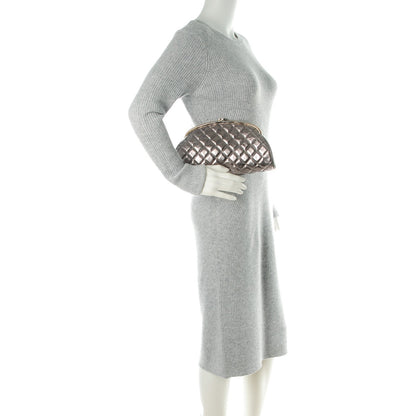 Chanel Metallic Aged Calfskin Quilted Timeless Clutch Silver 2 of 7