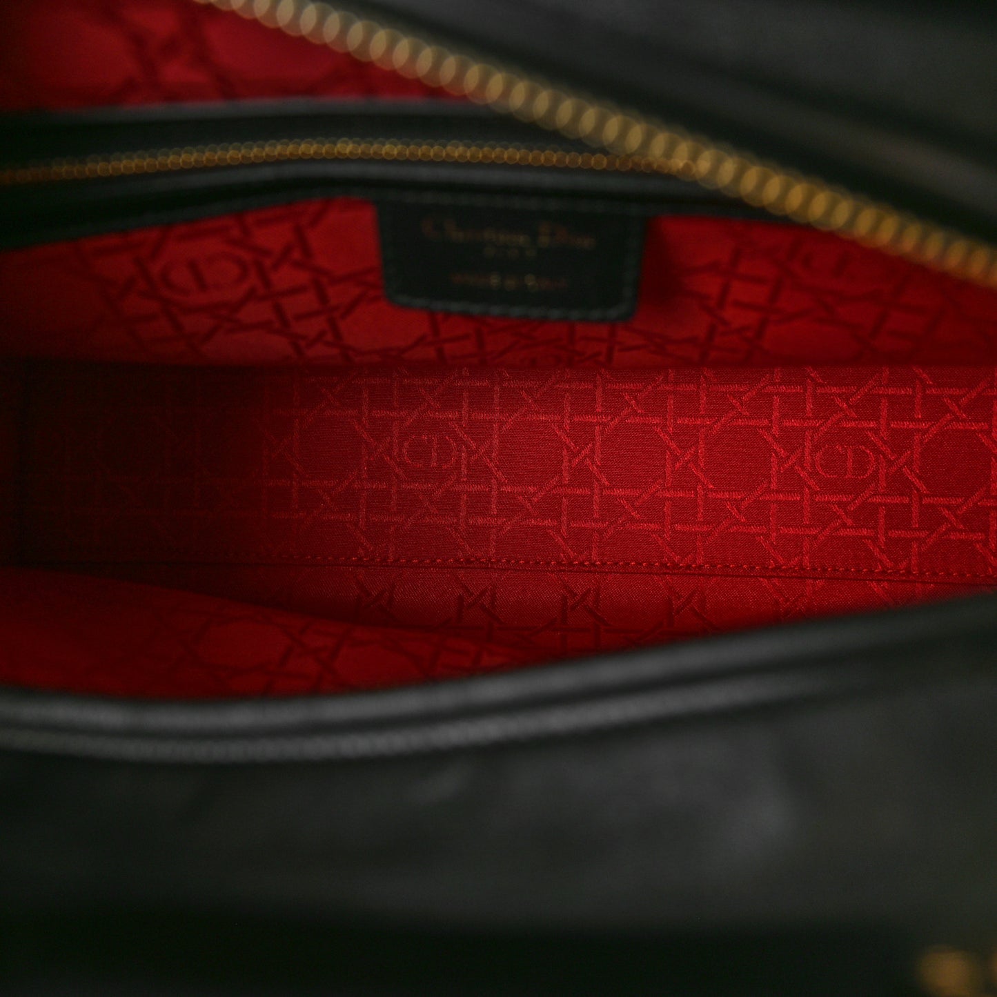 Lambskin Cannage Large Lady Dior Black