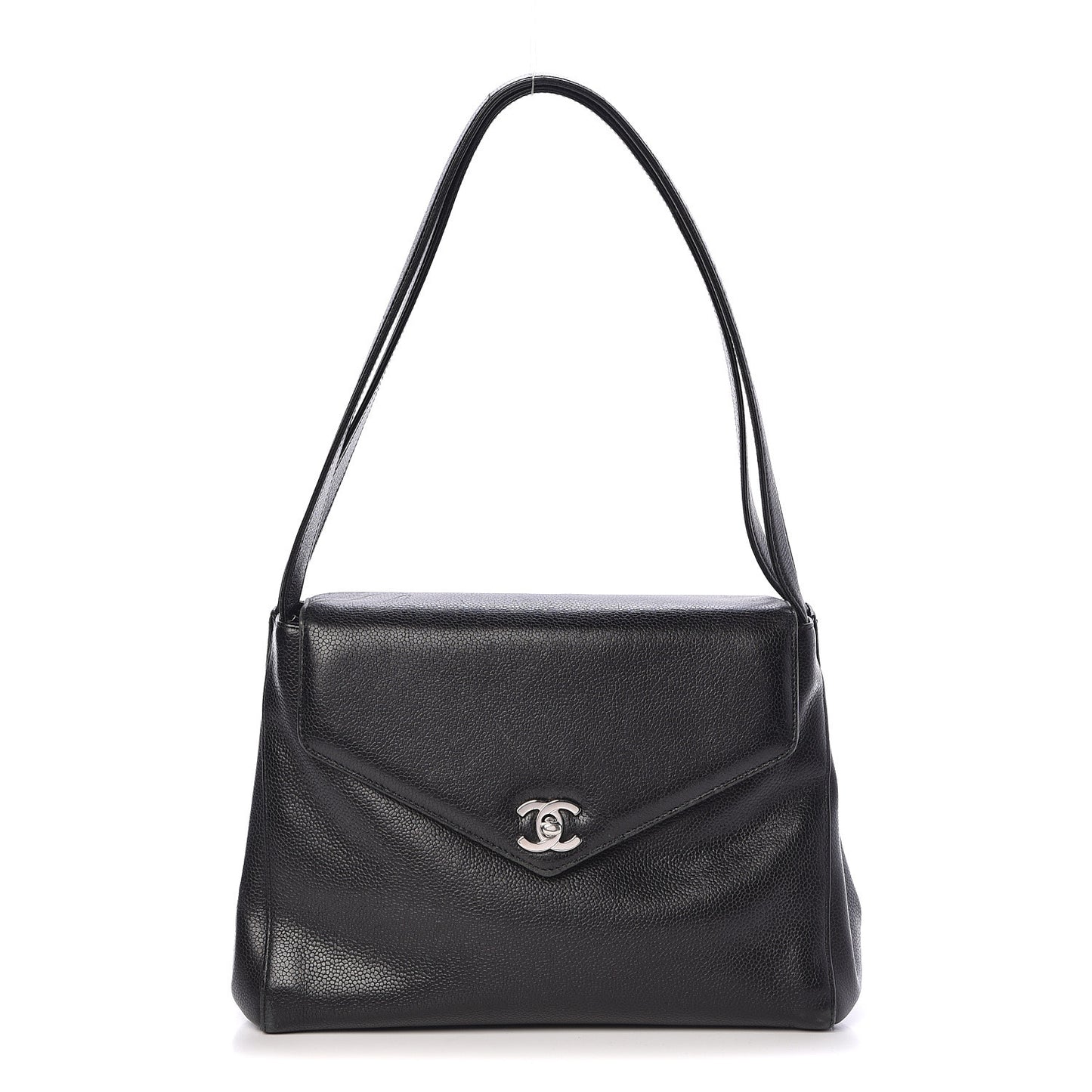 Caviar Flap Shoulder Bag Black