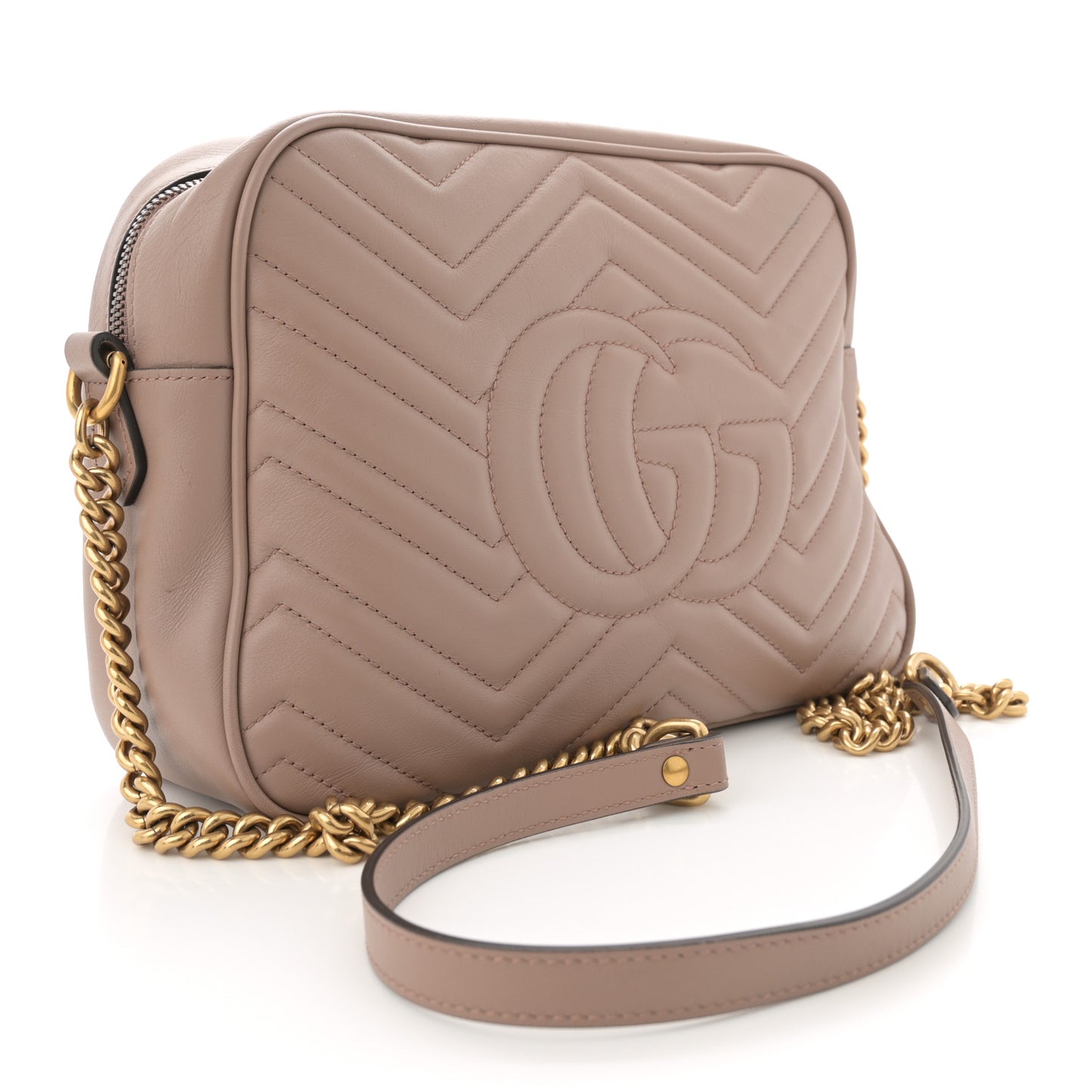 Calfskin Matelasse Medium GG Marmont Chain Shoulder Bag Porcelain Rose