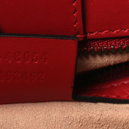 Gucci Calfskin Matelasse Small GG Marmont Tote Hibiscus Red 7 of 11