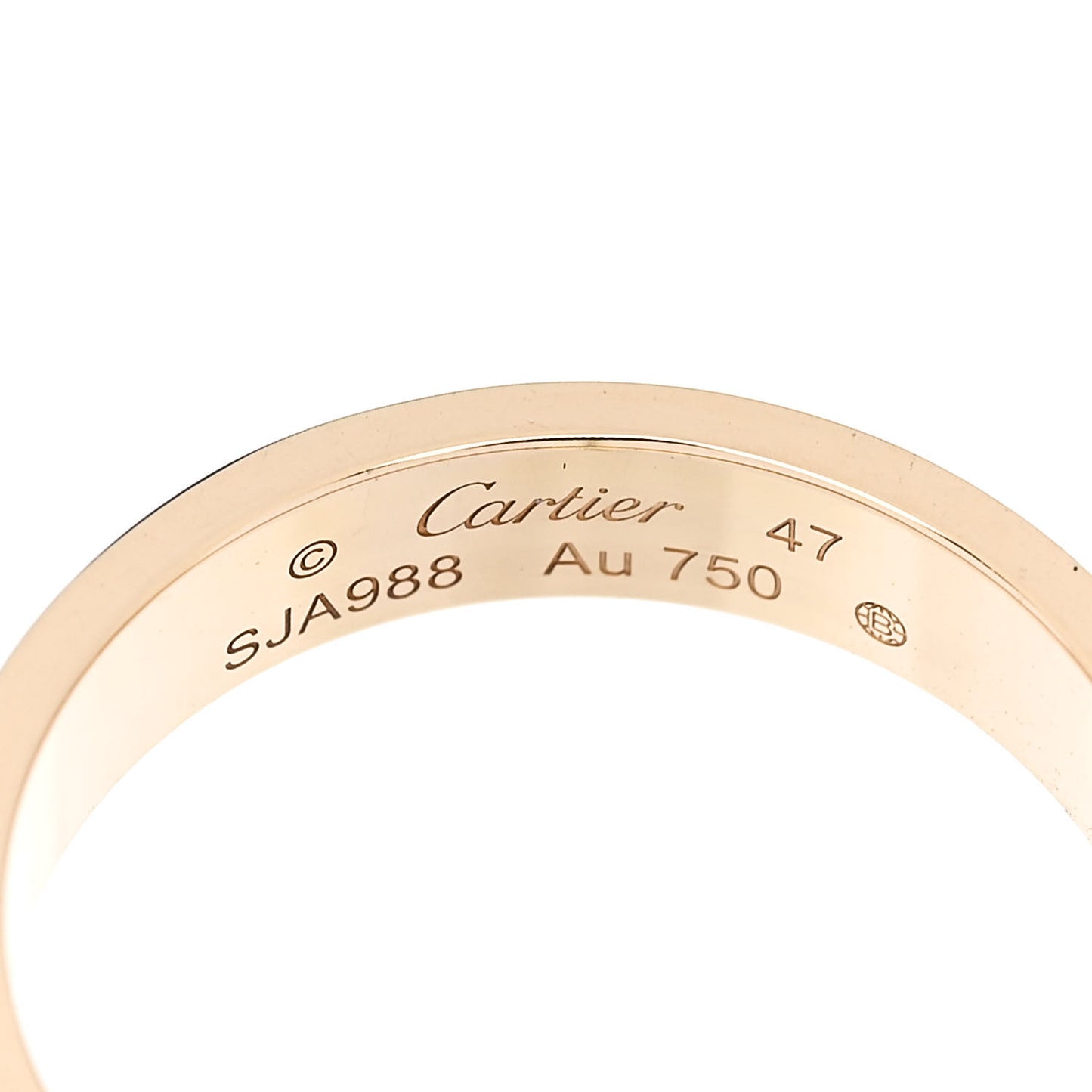 18K Yellow Gold 3.5mm LOVE Wedding Band Ring 47 4