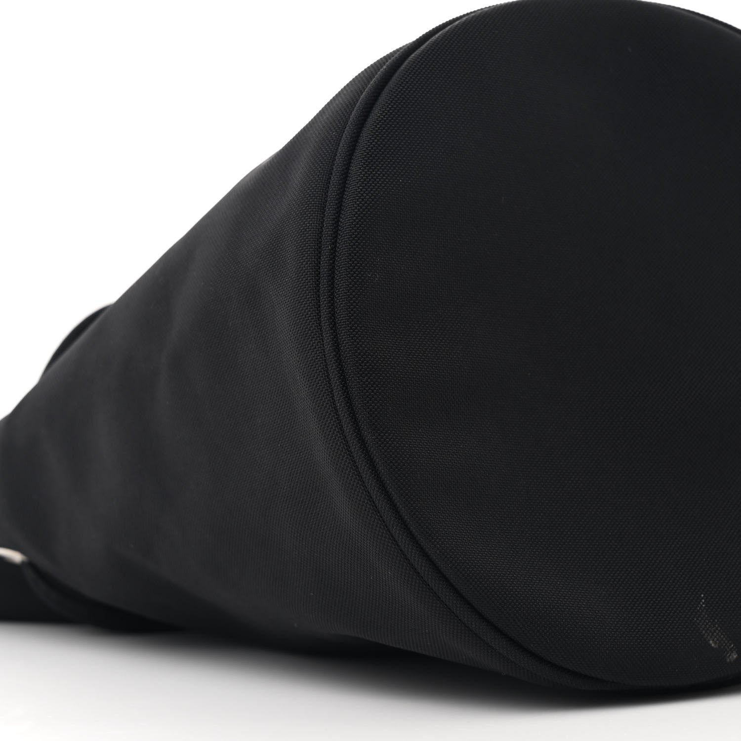 Balenciaga Recycled Sport Nylon Logo Embroidered Wheel Drawstring Bucket Bag Black White 10 of 11