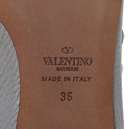 Valentino Garavani Pebbled Calfskin Rockstud Ballerina Flats 36 Pastel Grey 8 of 8