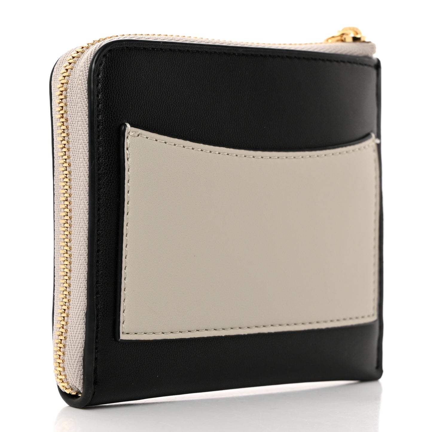 Eco Alter Nappa Perforated Logo Zip Around Card Holder Wallet Black