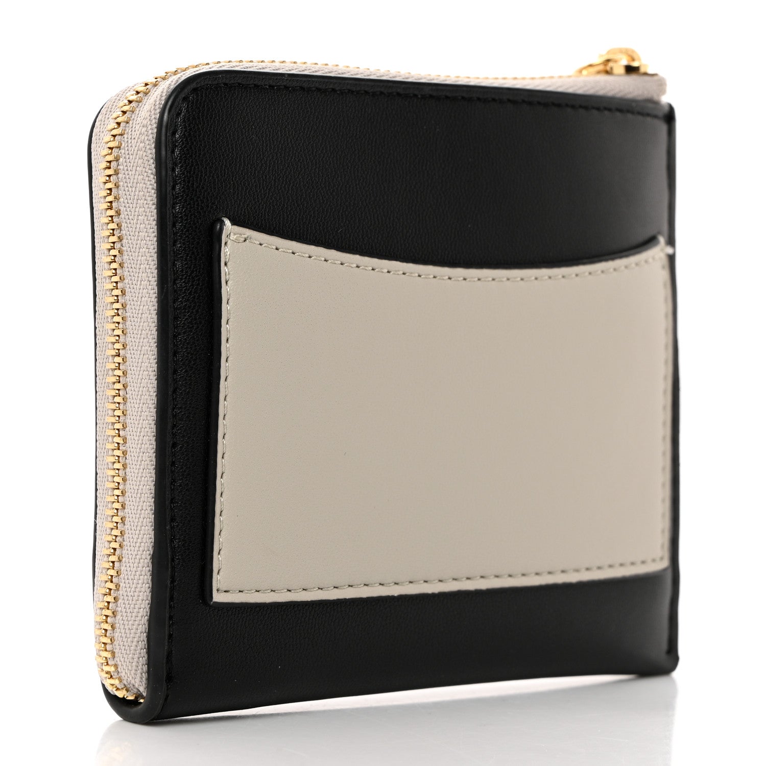 Stella McCartney Eco Alter Nappa Perforated Logo Zip Around Card Holder Wallet Black 5 of 8