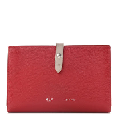 Celine Grained Calfskin Large Multifunction Strap Wallet Pop Red 1 of 10