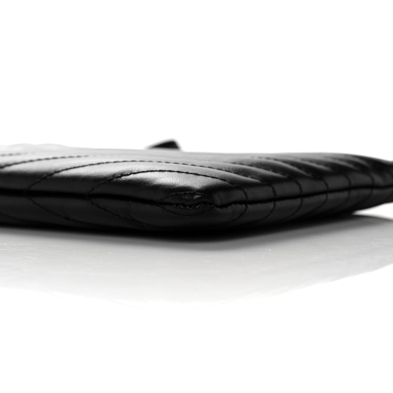 Saint Laurent Calfskin Matelasse Chevron Monogram A5 Wristlet Black 9 of 12