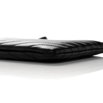 Saint Laurent Calfskin Matelasse Chevron Monogram A5 Wristlet Black 9 of 12