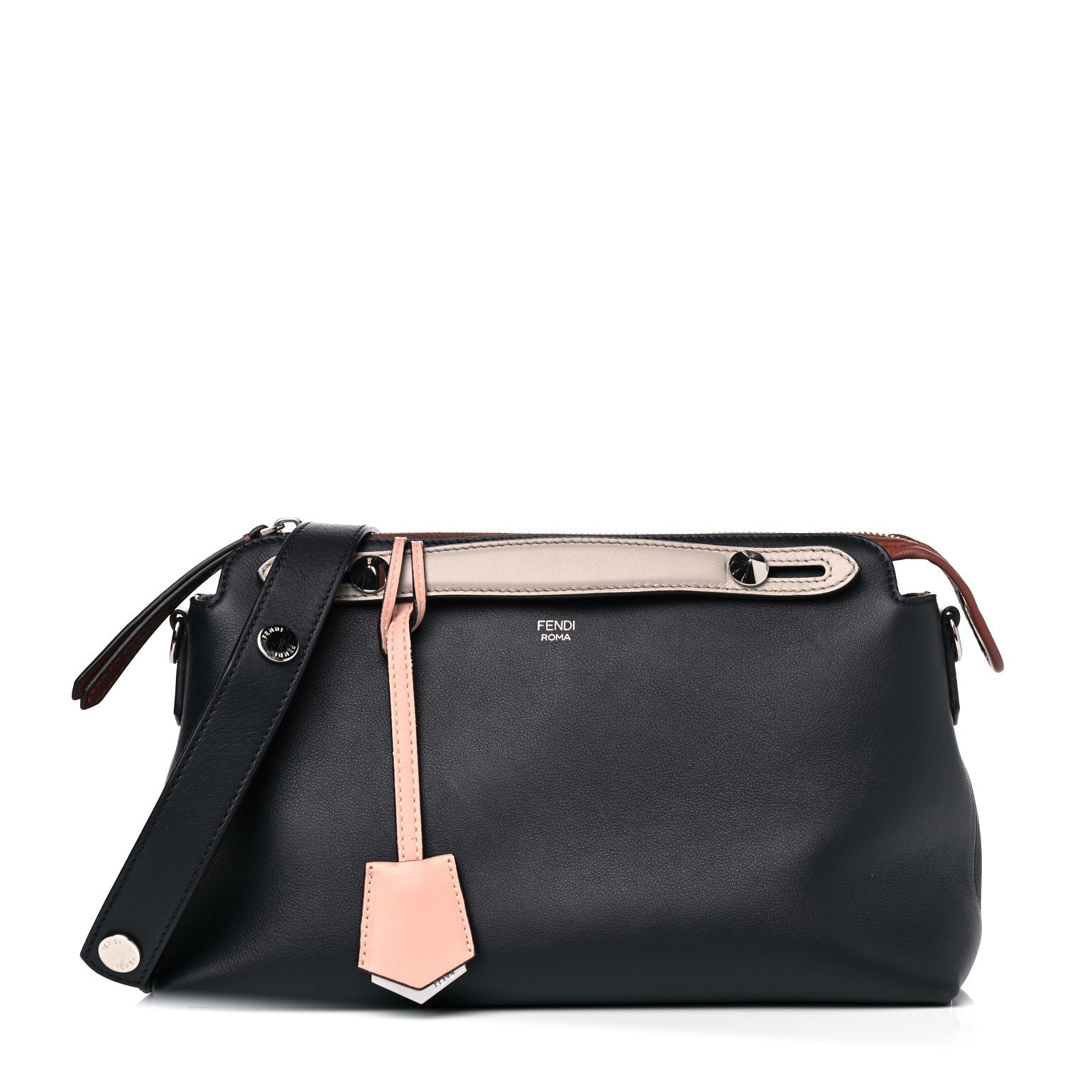 Fendi Vitello Dolce 4 Color Medium By The Way Multicolor Boston Bag Blue Notte Baby Pink 1 of 18