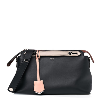 Fendi Vitello Dolce 4 Color Medium By The Way Multicolor Boston Bag Blue Notte Baby Pink 1 of 18