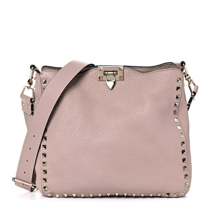Valentino Garavani Pebbled Calfskin Small Rockstud Flip-Lock Messenger Bag Water Rose 1 of 10