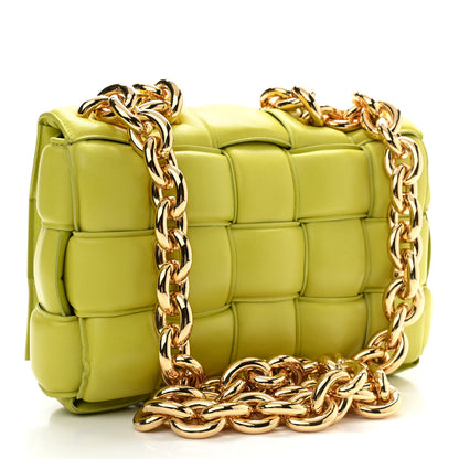 Bottega Veneta Lambskin Maxi Intreccio Padded Chain Cassette Crossbody Bag Kiwi 2 of 10