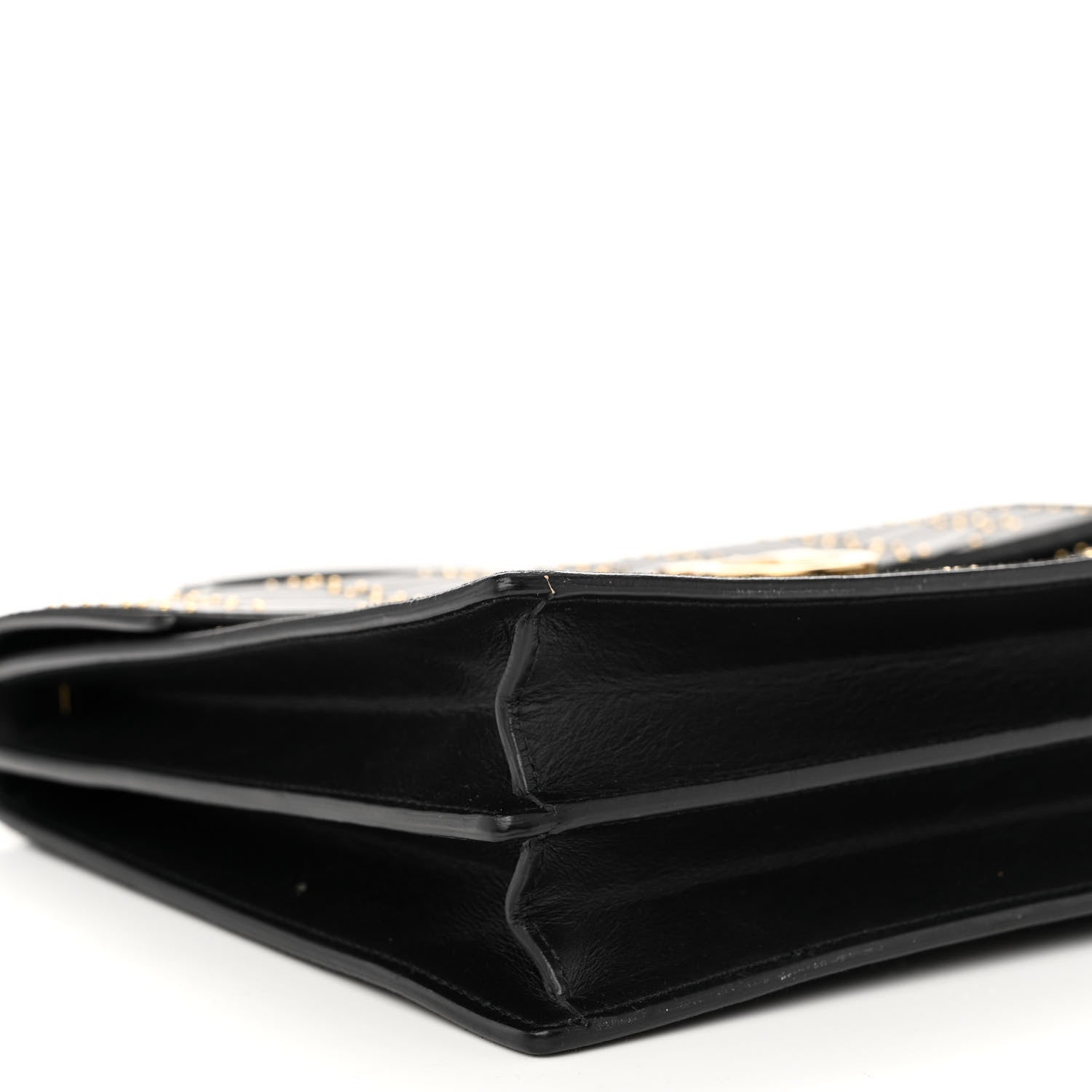 Salvatore Ferragamo Calfskin Suede Studded Aileen Shoulder Bag Black 9 of 14