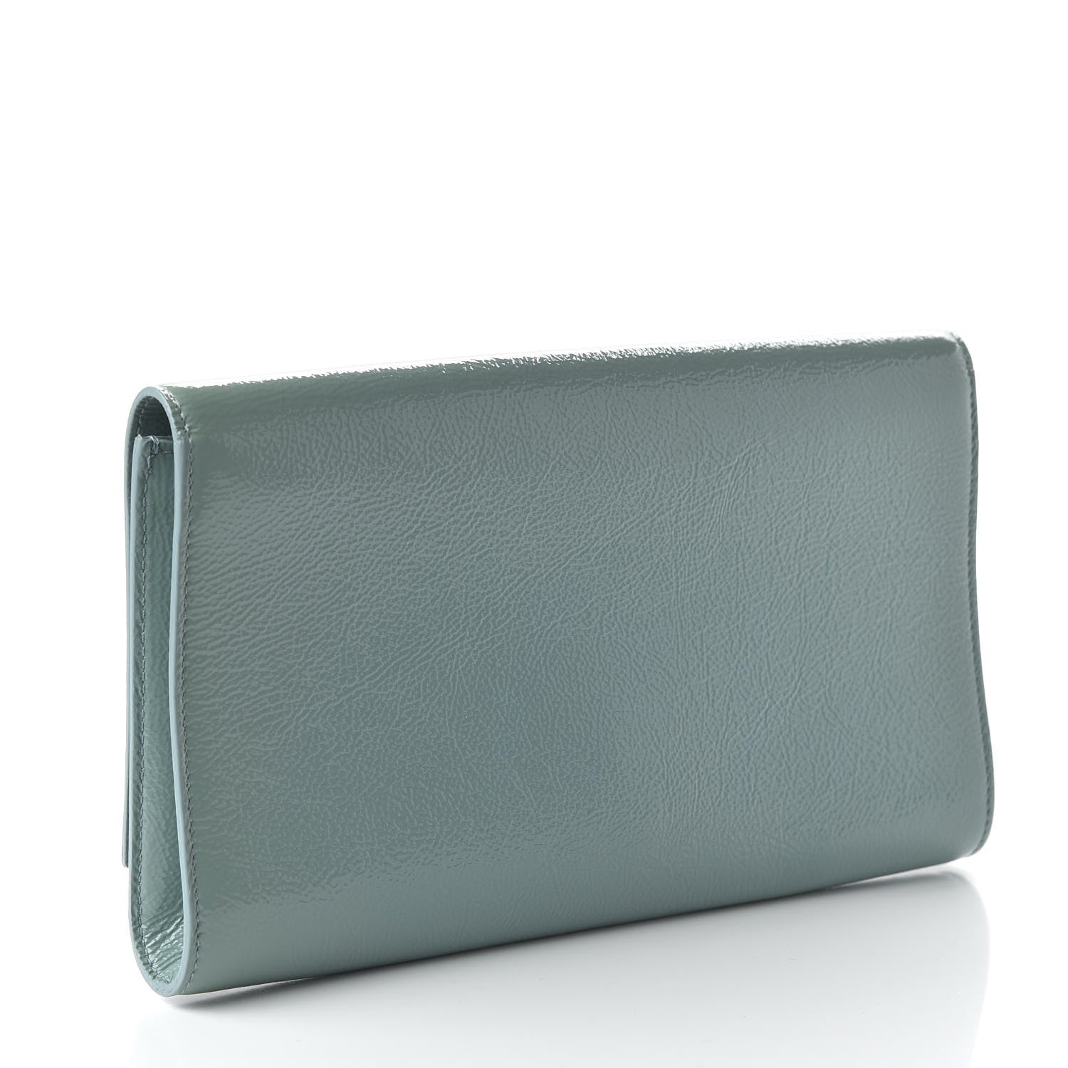 Saint Laurent Textured Patent Large Belle De Jour Clutch Light Blue 3 of 11