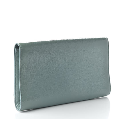 Saint Laurent Textured Patent Large Belle De Jour Clutch Light Blue 3 of 11