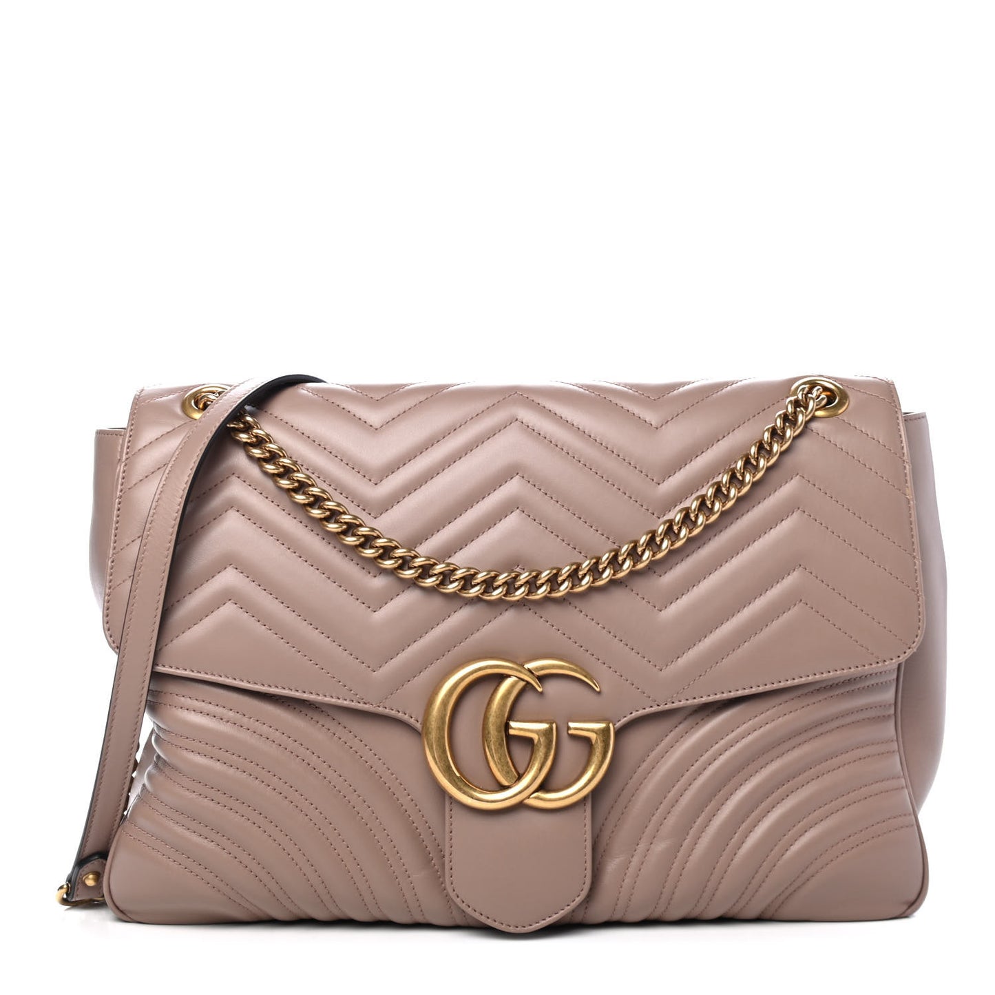 Calfskin Matelasse Large GG Marmont Shoulder Bag Porcelain Rose