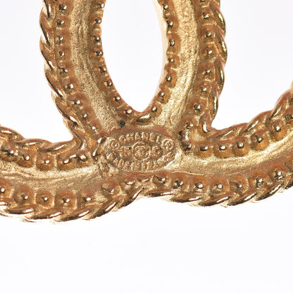 Chanel CC Drop Earrings Matte Gold 3 of 5