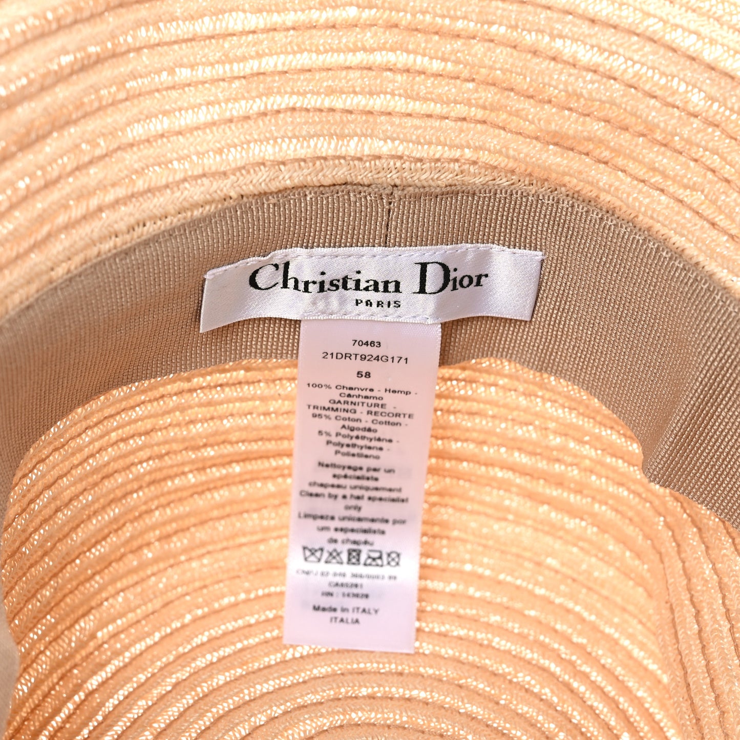 Straw Lage Dioresort Brim Hat 58 Natural