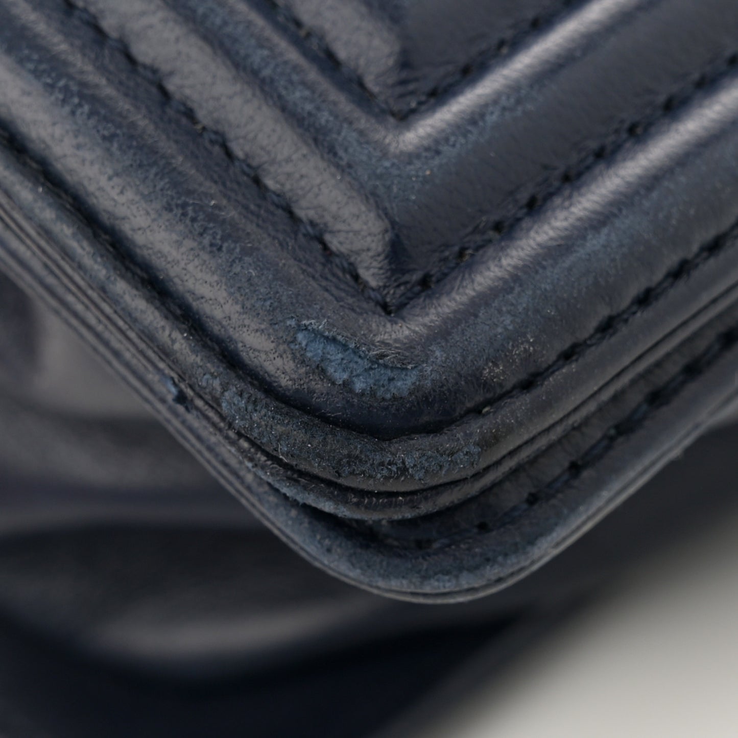 Lambskin Quilted New Medium Boy Flap Dark Navy Blue