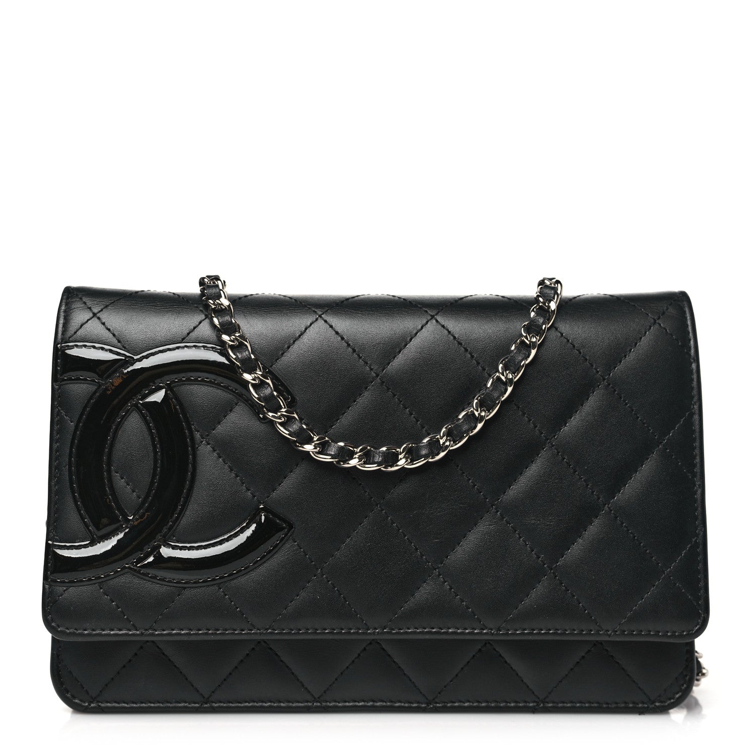 Chanel Calfskin Quilted Cambon Wallet on Chain WOC Black 1 of 12
