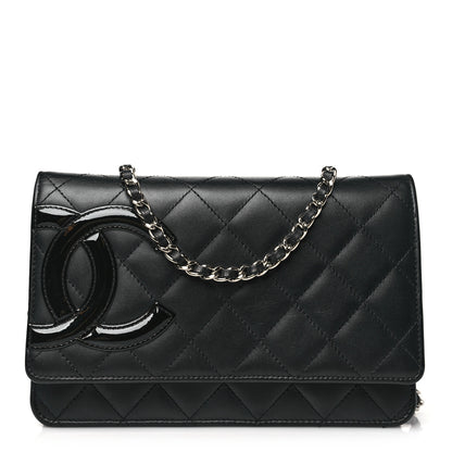 Chanel Calfskin Quilted Cambon Wallet on Chain WOC Black 1 of 12