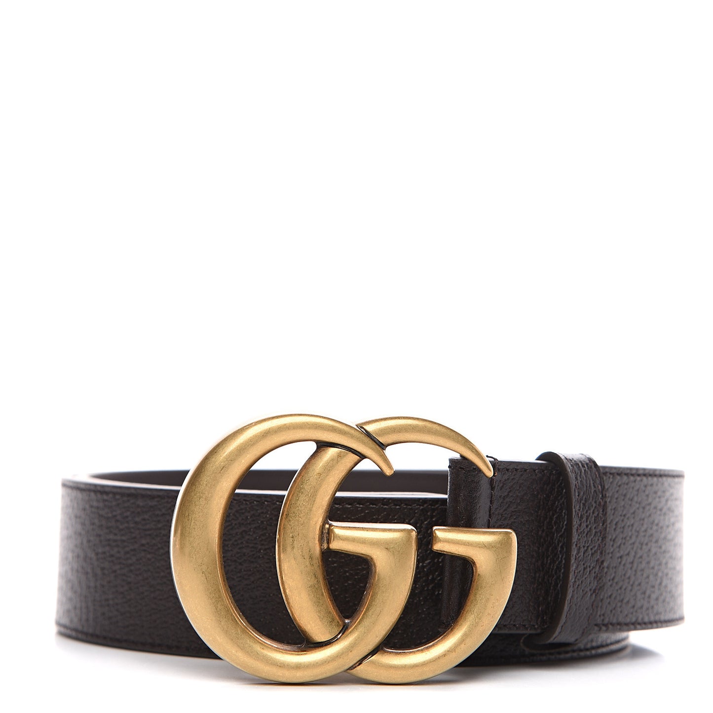 Textured Dollar Calfskin Double G 40mm Belt 85 34 Dark Cocoa