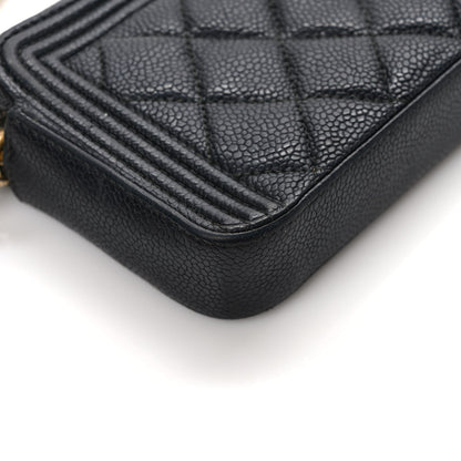 Chanel Caviar Quilted Small Boy Clutch With Chain Black 10 of 13