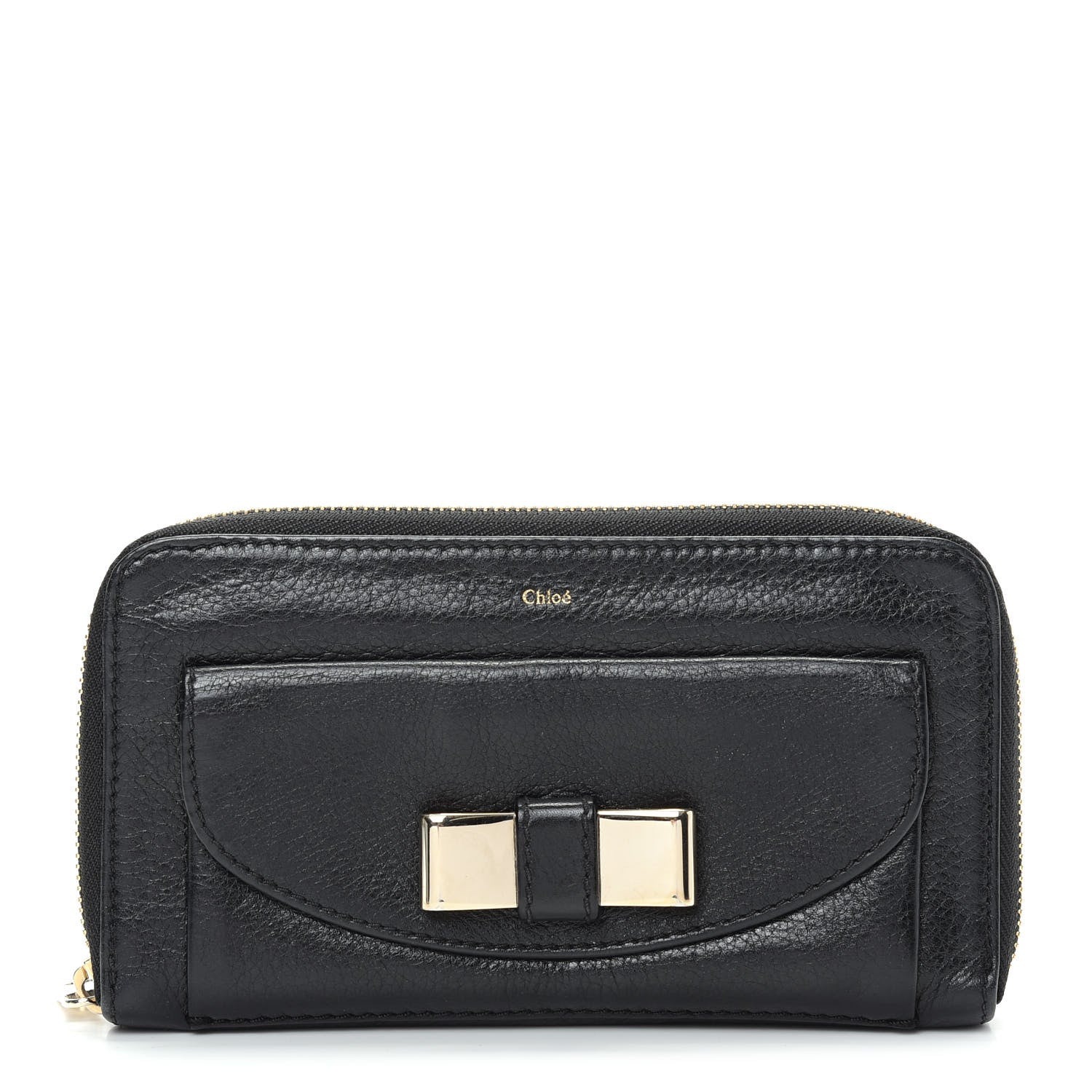 Chloe Calfskin Lily Zip Around Wallet Black 1 of 7