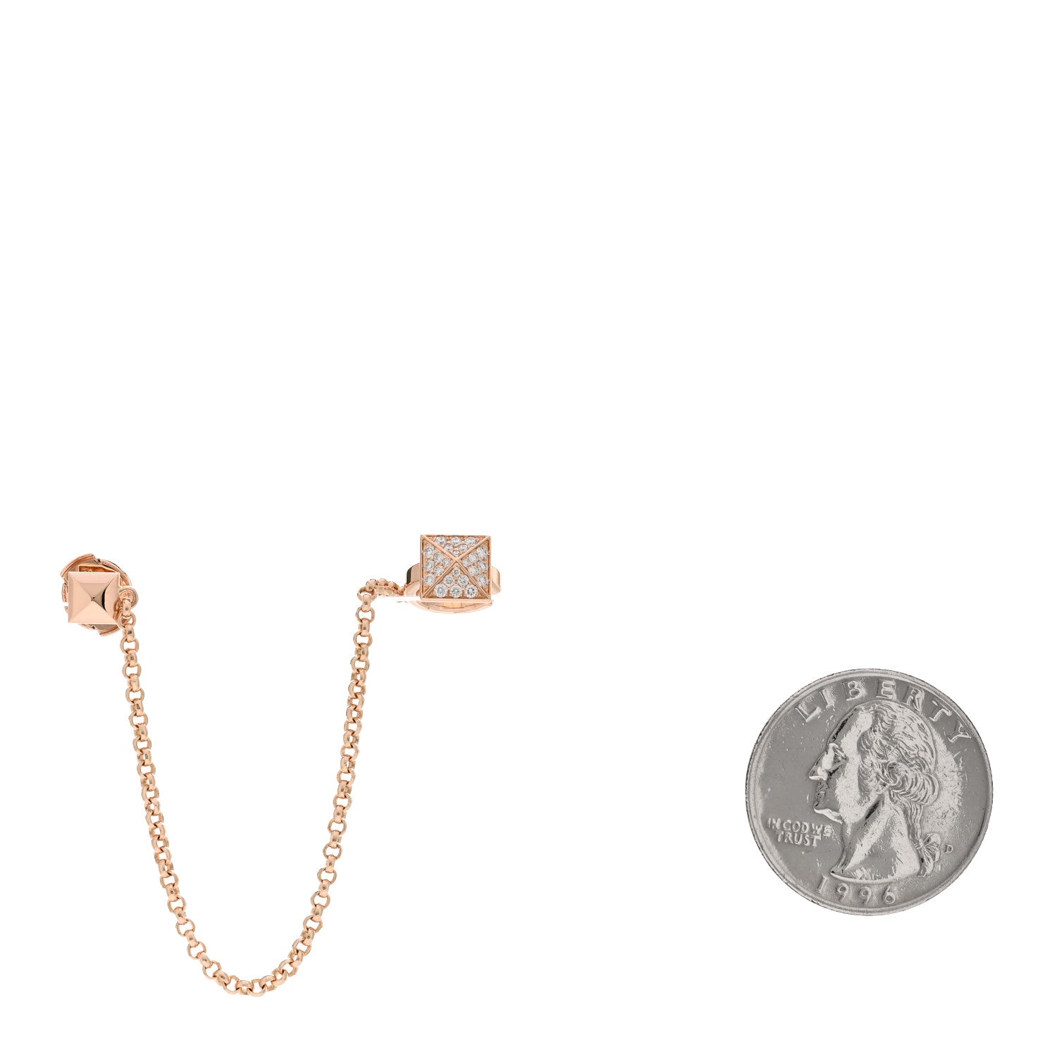 Hermes 18K Rose Gold Diamond Clou d'H Left Climber Earring 2 of 5