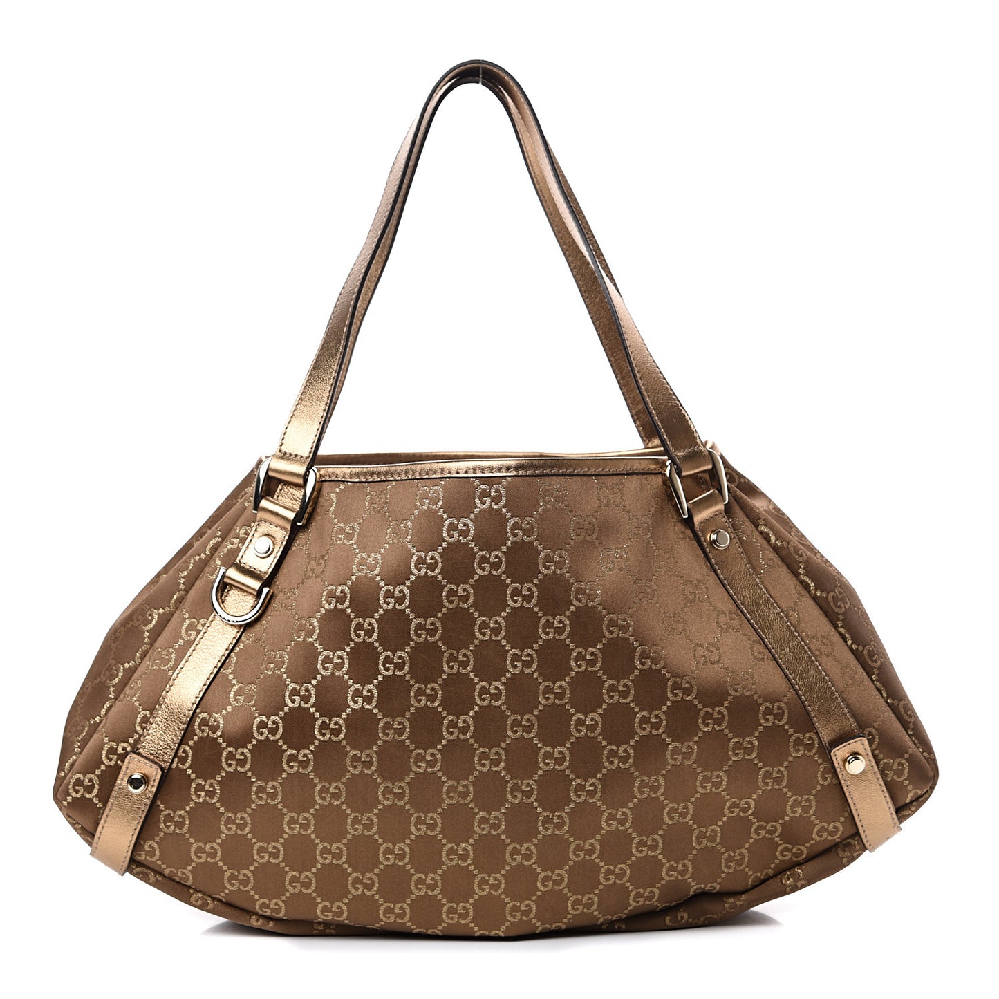 Satin Monogram Medium Abbey Shoulder Bag Bronze
